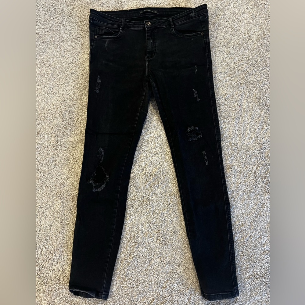 Zara Black Ripped Jeans
